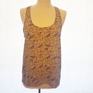 3/$15 Tan Paisley silky Tank sz sm